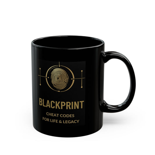 BlackPrint Gold Fingerprint Coffee Mug | Premium Ceramic Mug in 11 oz and 15 oz