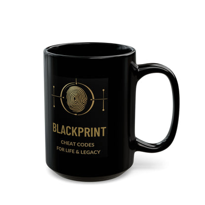 BlackPrint Gold Fingerprint Coffee Mug | Premium Ceramic Mug in 11 oz and 15 oz