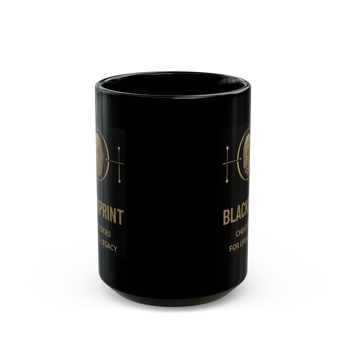 BlackPrint Gold Fingerprint Coffee Mug | Premium Ceramic Mug in 11 oz and 15 oz