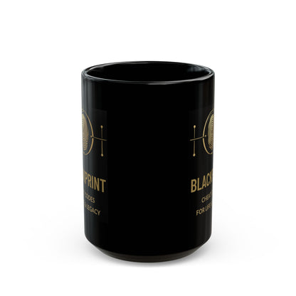 BlackPrint Gold Fingerprint Coffee Mug | Premium Ceramic Mug in 11 oz and 15 oz