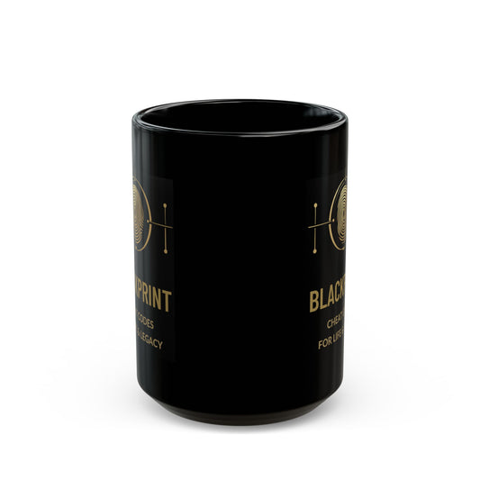 BlackPrint Gold Fingerprint Coffee Mug | Premium Ceramic Mug in 11 oz and 15 oz