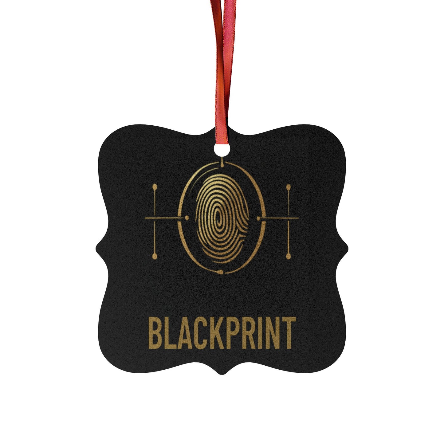 Christmas Ornament | BlackPrint Gold Fingerprint Design