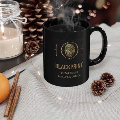 BlackPrint Gold Fingerprint Coffee Mug | Premium Ceramic Mug in 11 oz and 15 oz