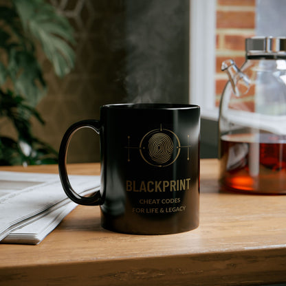 BlackPrint Gold Fingerprint Coffee Mug | Premium Ceramic Mug in 11 oz and 15 oz