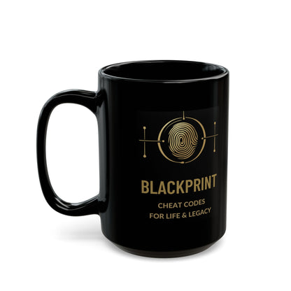 BlackPrint Gold Fingerprint Coffee Mug | Premium Ceramic Mug in 11 oz and 15 oz